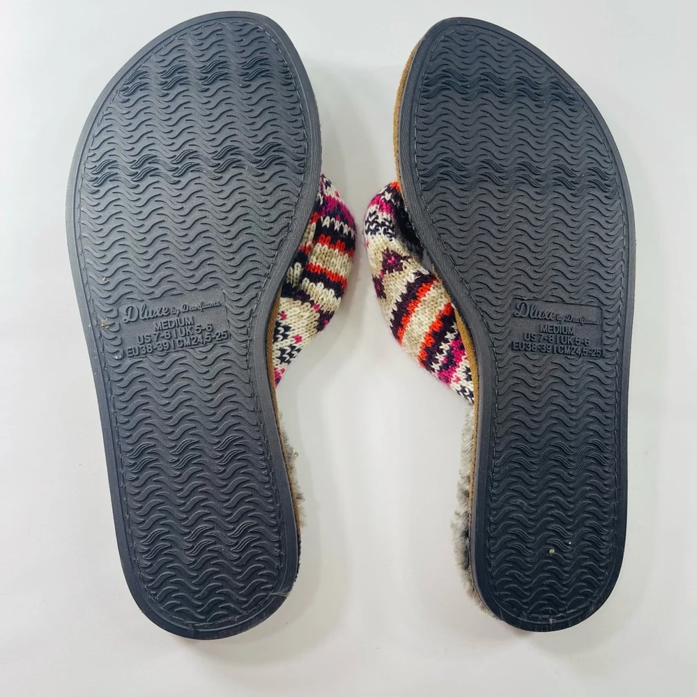 FLUFFLY MEMORY FOAM SANDALS DLUXE BY DEARFOAMS SIZE MEDIUM US 7-8